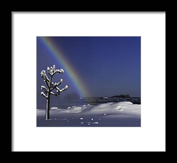 Ice Framed Print featuring the photograph Winter Rainbow at Niagara Falls by Peter V Quenter