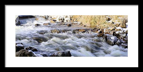 Water Framed Print featuring the photograph Winter Rapids by Bonfire Photography