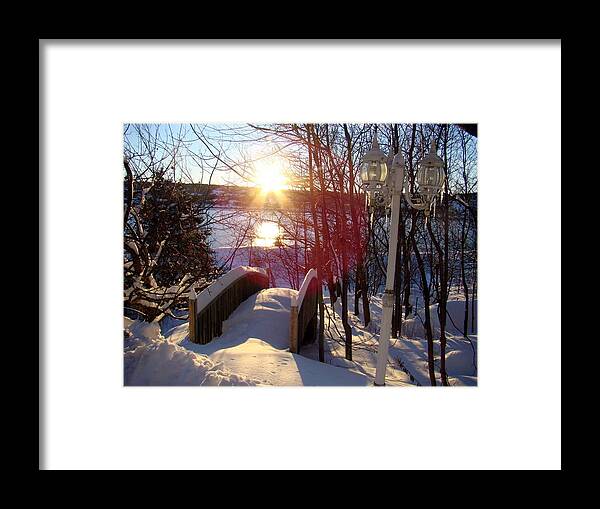 Lamp Framed Print featuring the photograph Winter Scene by Zinvolle Art