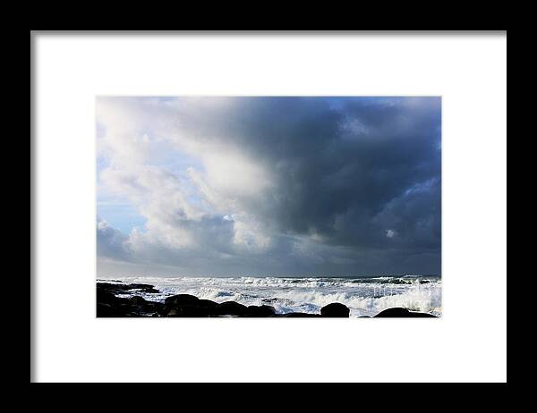 Winter Framed Print featuring the photograph Winter Sea Sky Drama by Jeanette French