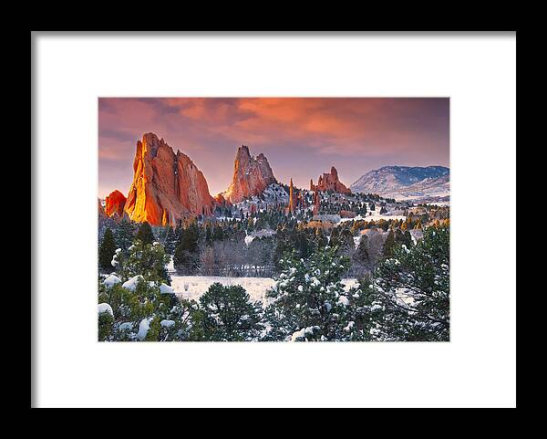 Garden Of The Gods Framed Print featuring the photograph Winter Serenity by Tim Reaves