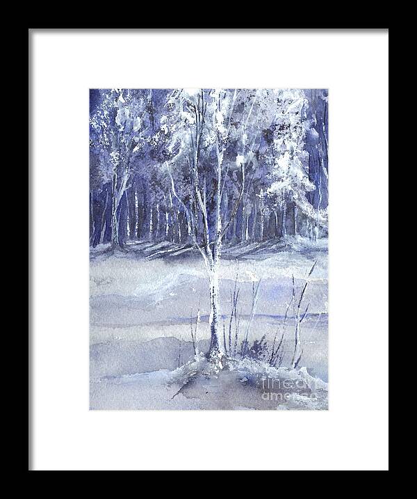 Snow Framed Print featuring the painting Winter Soltice I by Carol Wisniewski