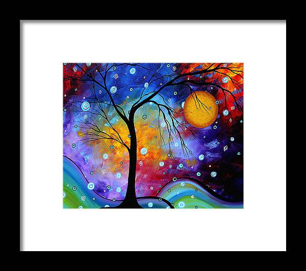 Abstract Framed Print featuring the painting WINTER SPARKLE Original MADART Painting by Megan Duncanson