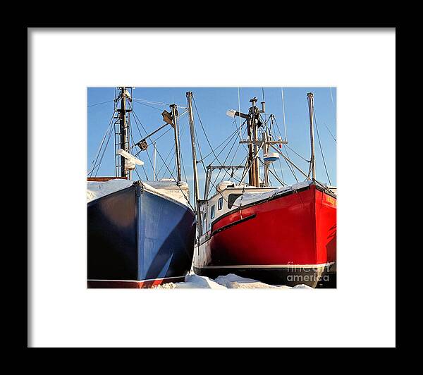 Boats Framed Print featuring the photograph Winter Storage by Janice Drew