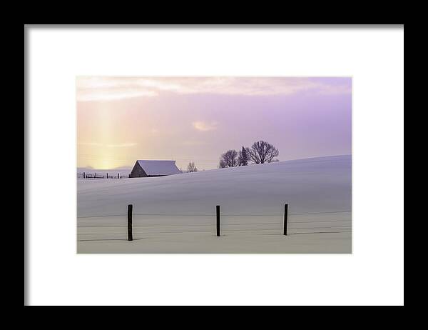 Snow Framed Print featuring the photograph Winter Sunrise by Teri Virbickis