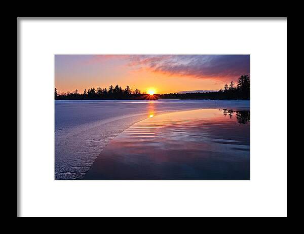 Bellamy Reservoir Framed Print featuring the photograph Winter Sunset Dover NH by Jeff Sinon