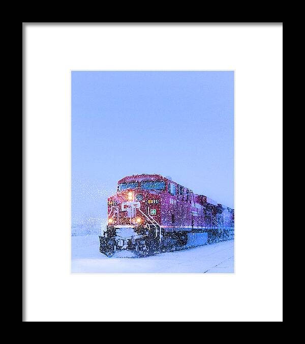 Train Framed Print featuring the photograph Winter Train 8811 by Theresa Tahara
