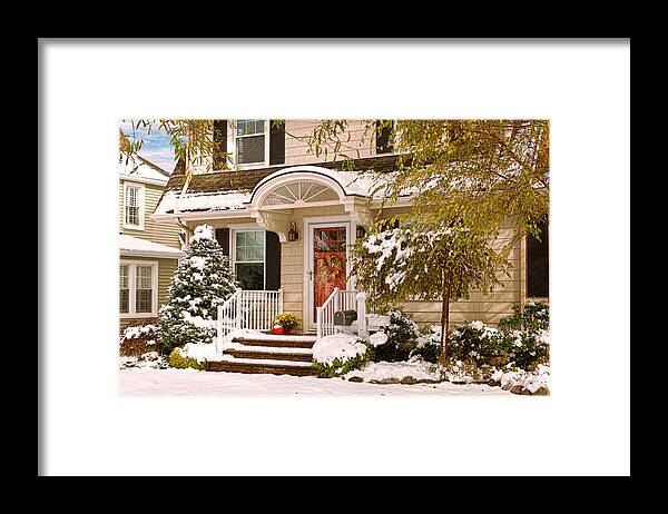 Winter Framed Print featuring the photograph Winter - Westfield NJ - It's too early for winter by Mike Savad