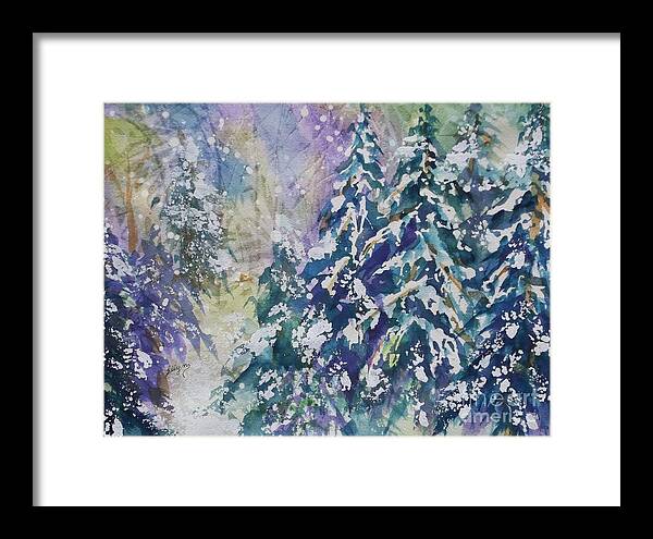 Winter Wonderland Framed Print featuring the painting Winter Winds by Ellen Levinson