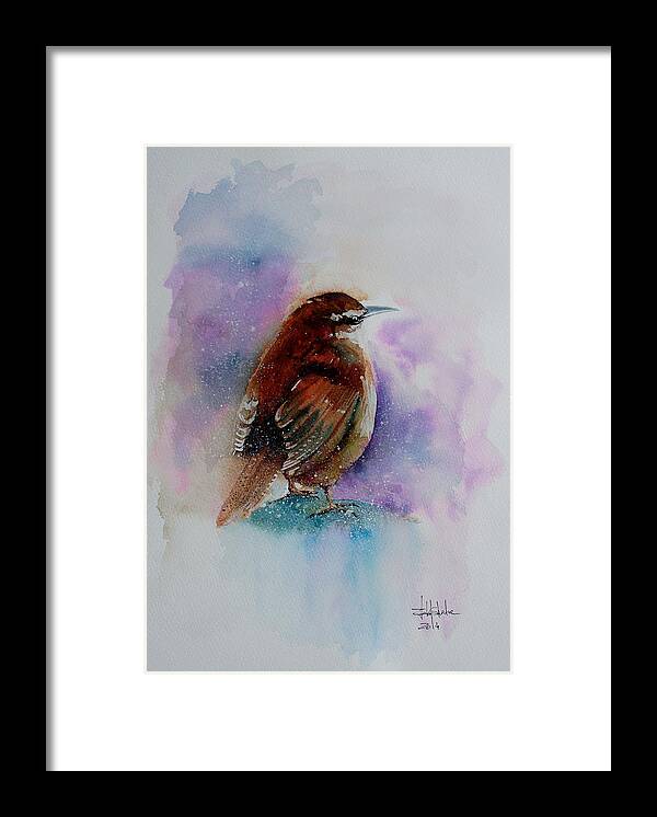 Painting Framed Print featuring the painting Winter Wren by Isabel Salvador