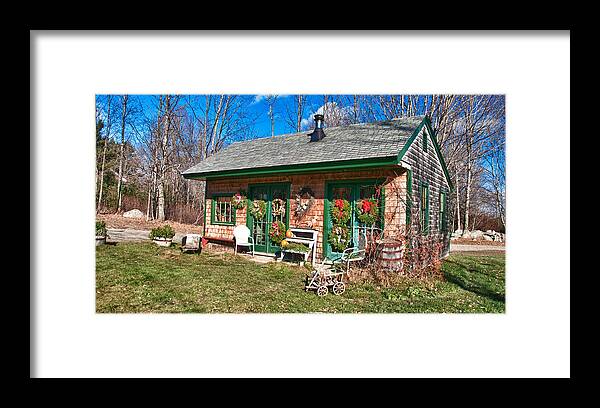 Barn Framed Print featuring the photograph Winterberry Farm Stand by Guy Whiteley