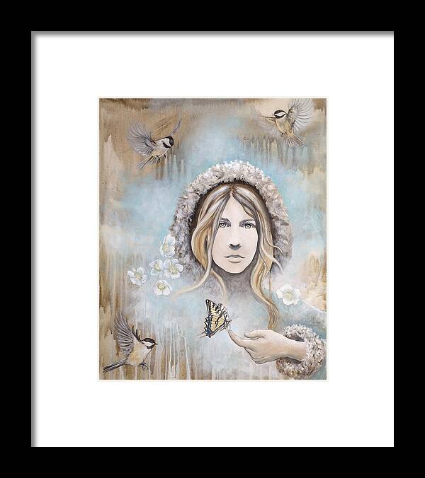 Woman Art Framed Print featuring the painting Winter's Dream by Sheri Howe