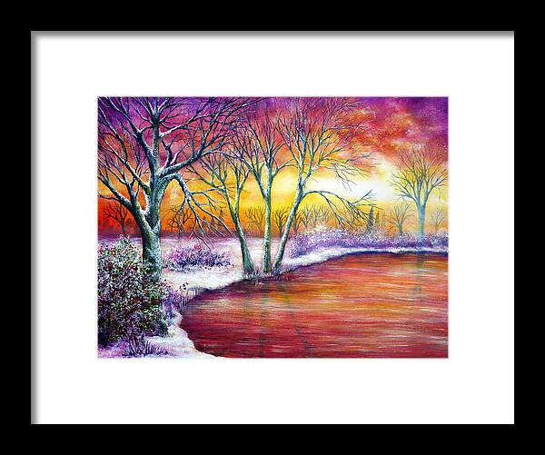 Holiday Framed Print featuring the painting Winter's Song by Ann Marie Bone