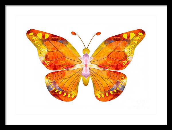 Wisdom Framed Print featuring the digital art Wisdom and Flight Abstract Butterfly Art by Omaste Witkowski by Omaste Witkowski
