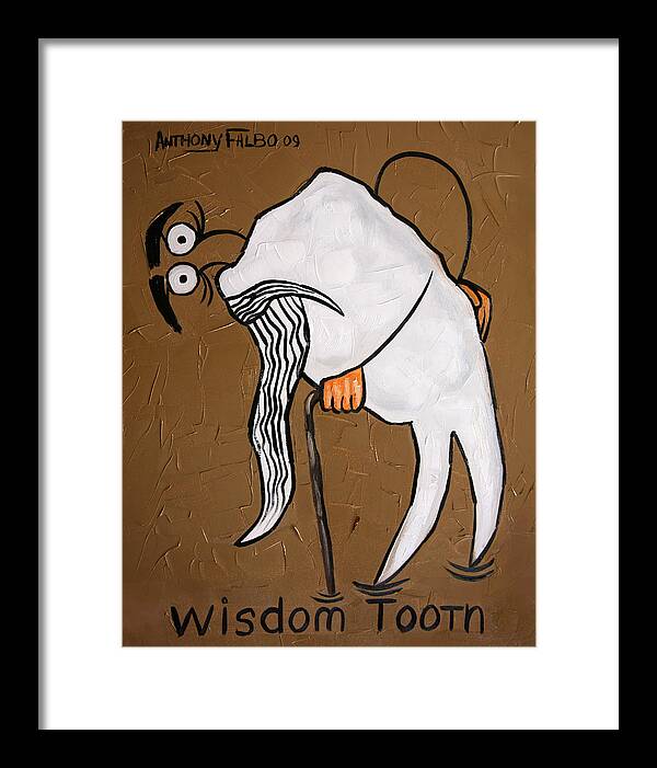  Wisdom Tooth Framed Print featuring the painting Wisdom Tooth by Anthony Falbo