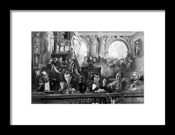 Gangsters Framed Print featuring the mixed media Wise Guys by Ylli Haruni