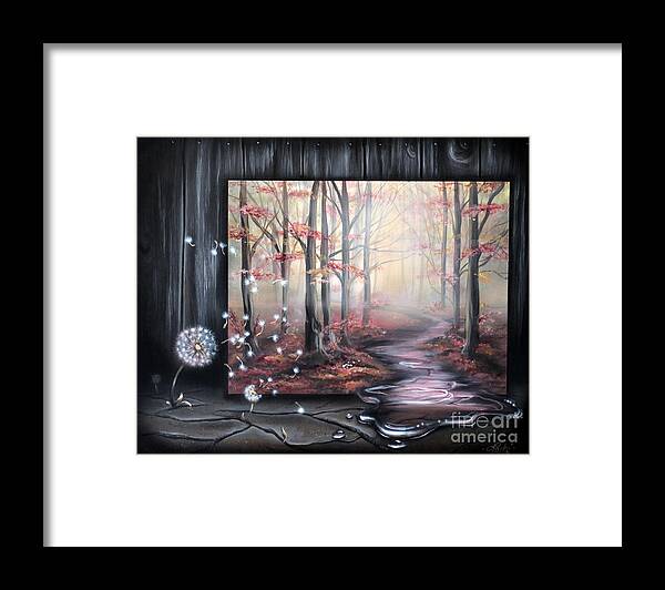 Dandelion Framed Print featuring the painting Wish by Lachri
