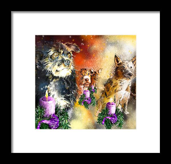 Advent Art Framed Print featuring the painting Wishing You a Blessed Advent by Miki De Goodaboom