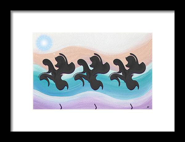 Hop Skip And Jump Framed Print featuring the digital art With a Hop Skip and Jump by Barbara St Jean