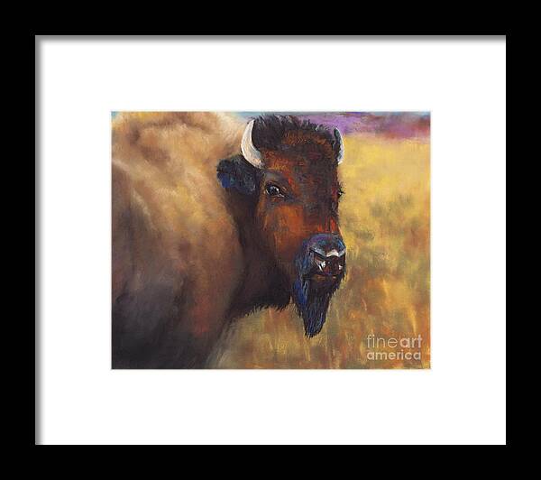 Bison Framed Print featuring the painting With Age Comes Beauty by Frances Marino