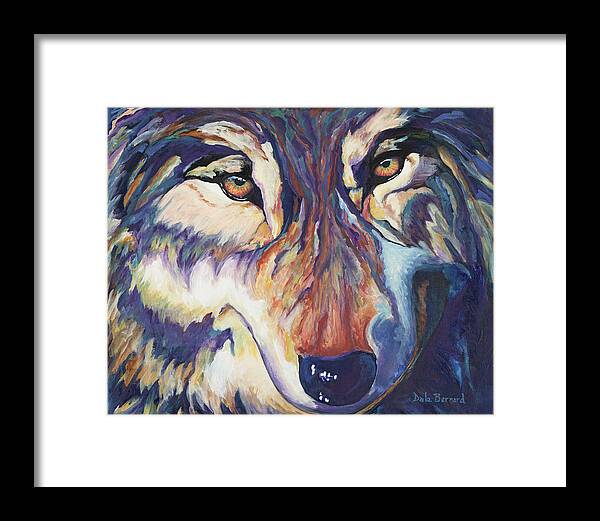 Wolf Framed Print featuring the painting Wolf by Dale Bernard