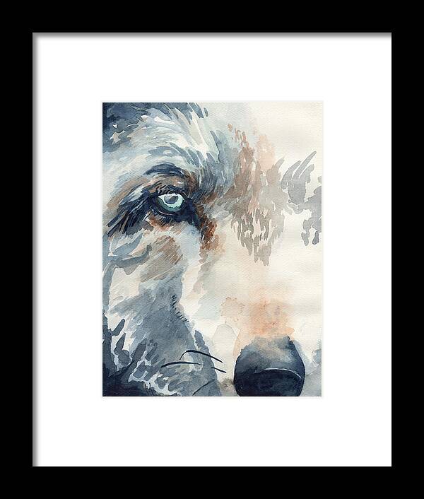Wolf Framed Print featuring the painting Wolf by Sean Parnell
