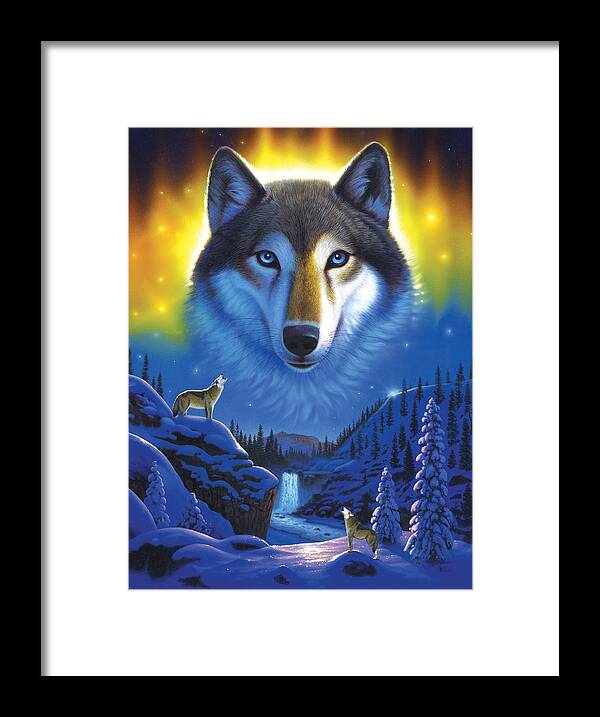 Wolf Framed Print featuring the photograph Wolf Snow Mountain by MGL Meiklejohn Graphics Licensing