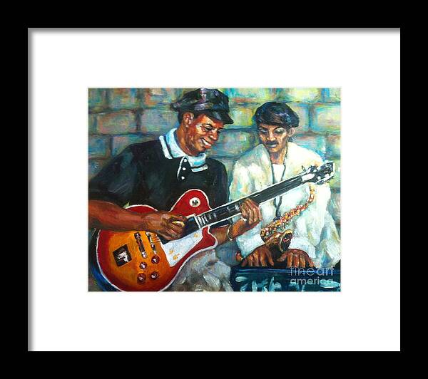 Guitar Framed Print featuring the painting Wolfman by Beverly Boulet