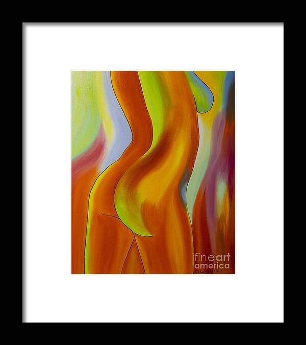 Abstract Framed Print featuring the painting Woman 2 by Veikko Suikkanen