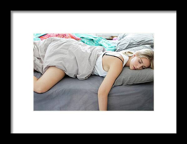 Woman Asleep In Bed Framed Print