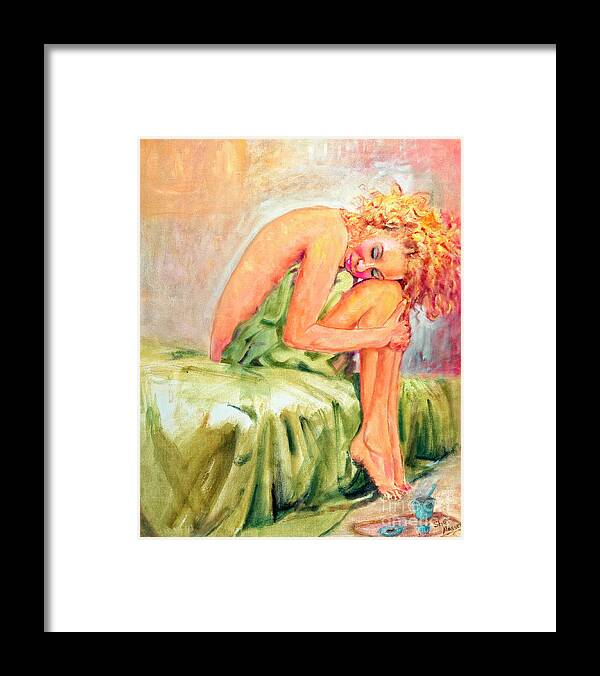 Sher Nasser Artist Framed Print featuring the painting Woman In Blissful Ecstasy by Sher Nasser Artist