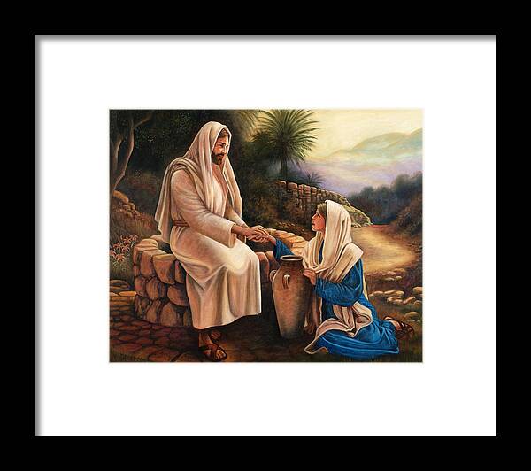 Woman Of The Well Framed Print featuring the painting Woman of the Well by Glenda Stevens