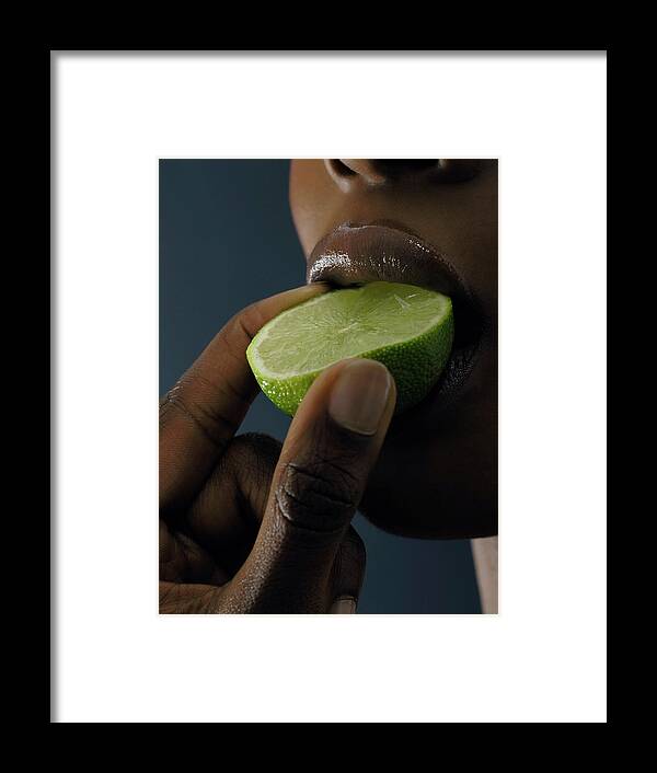 Woman Sucking On A Lime Metal Print by Kate Jacobs/science Photo