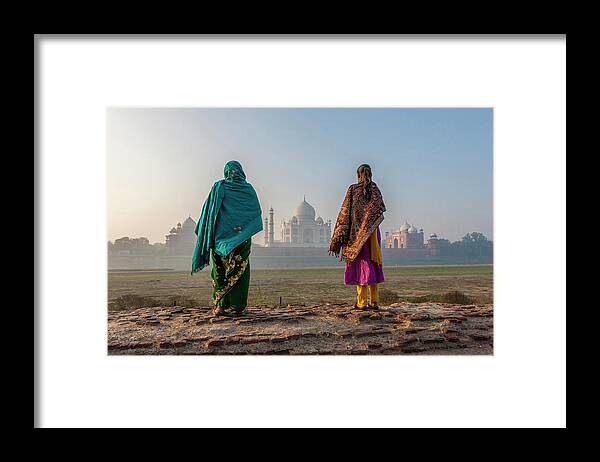 15th Century Framed Print featuring the photograph Women Walking Mehtab Bagh, Moon Garden by Tom Norring