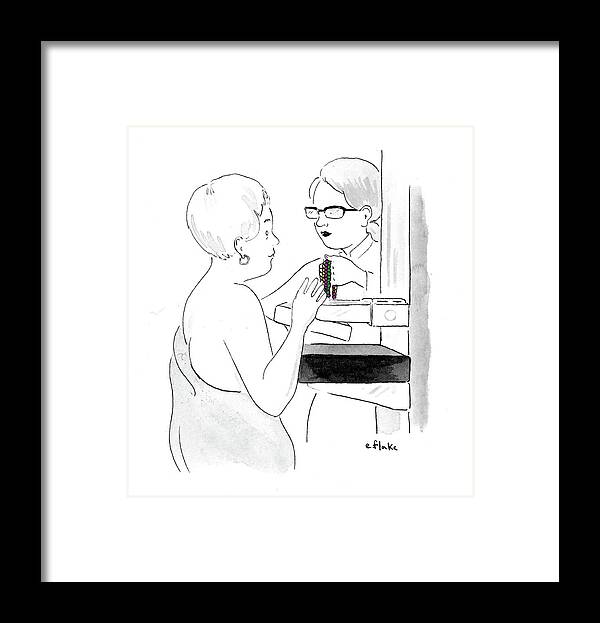 Cartoon Framed Print featuring the drawing Women With Jewellery by Emily Flake