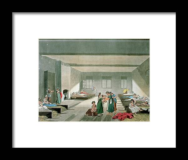 Bridewell Hospital Framed Print featuring the photograph Women's Hospital Ward In The 19th Century by Jean-loup Charmet/science Photo Library