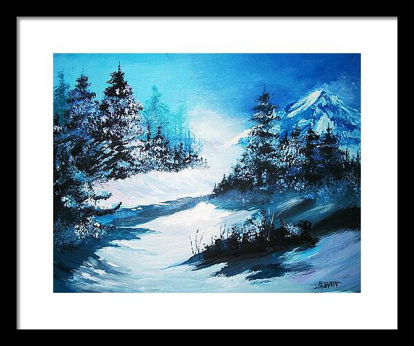 Landscapes Framed Print featuring the painting Wonders of Winter by Al Brown