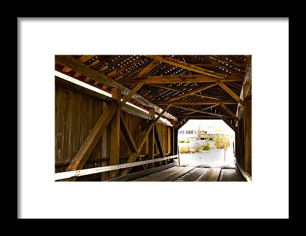 Covered Bridge Framed Print featuring the photograph Wood Fame Bridge by Jeff Kurtz