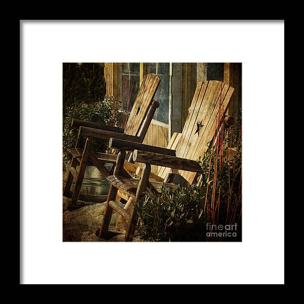 Wooden Framed Print featuring the photograph Wooden Chairs by Judy Wolinsky