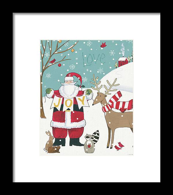 Animals Framed Print featuring the painting Woodland Christmas X by Anne Tavoletti