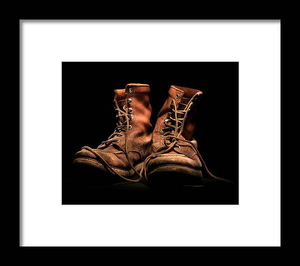 Boots Framed Print featuring the photograph Work Boots by Christopher McKenzie