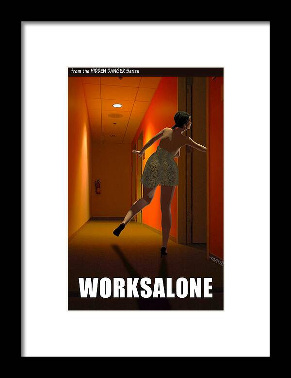 Workplace Framed Print featuring the digital art Worksalone by Bob Winberry