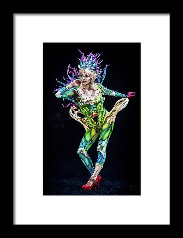Fashion Model Framed Print featuring the photograph World Bodypainting Festival 2014 by Jan Hetfleisch