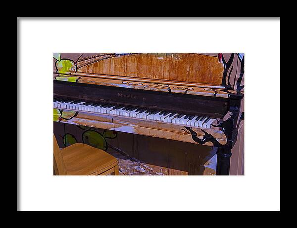 Worn Framed Print featuring the photograph Worn Sidewalk Piano by Garry Gay