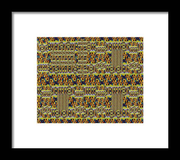 Digital Art Framed Print featuring the photograph Woven Cactus Blossom Mosaic by Jodie Marie Anne Richardson Traugott     aka jm-ART