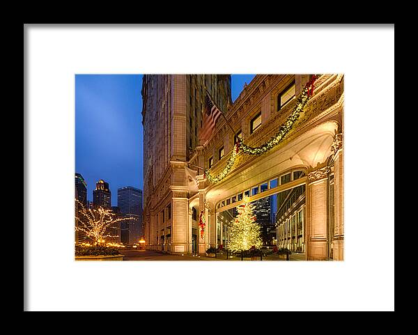 Chicago Framed Print featuring the photograph Wrigley Building Christmas by Lindley Johnson
