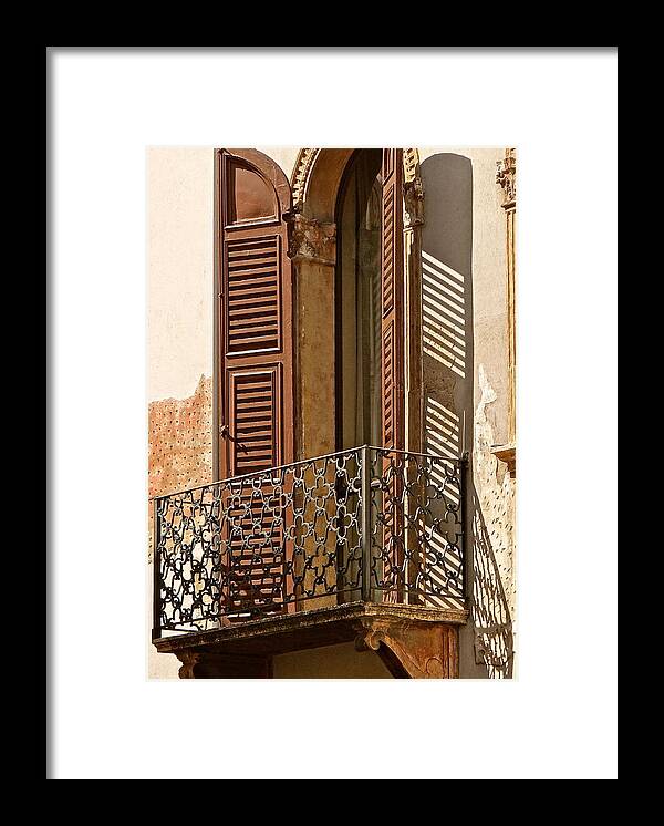 Verona Framed Print featuring the photograph Wrong Balcony Romeo by Ira Shander