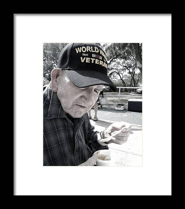 Mighty Sight Studio .... World War Ii Veterans .... Wounded Warrior Project. Framed Print featuring the digital art World War II Veteran by Steve Sperry