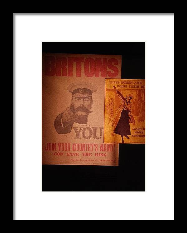 Wwi Framed Print featuring the photograph WW1 Recruitment Posters by Kenny Glover