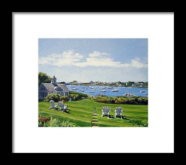 Christine Hopkins Art Framed Print featuring the painting Wychmere Harbor Harwich Port Massachusetts Cape Cod Massachusetts by Christine Hopkins